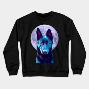 Black German Shepherd Moon for Dog Lovers Crewneck Sweatshirt